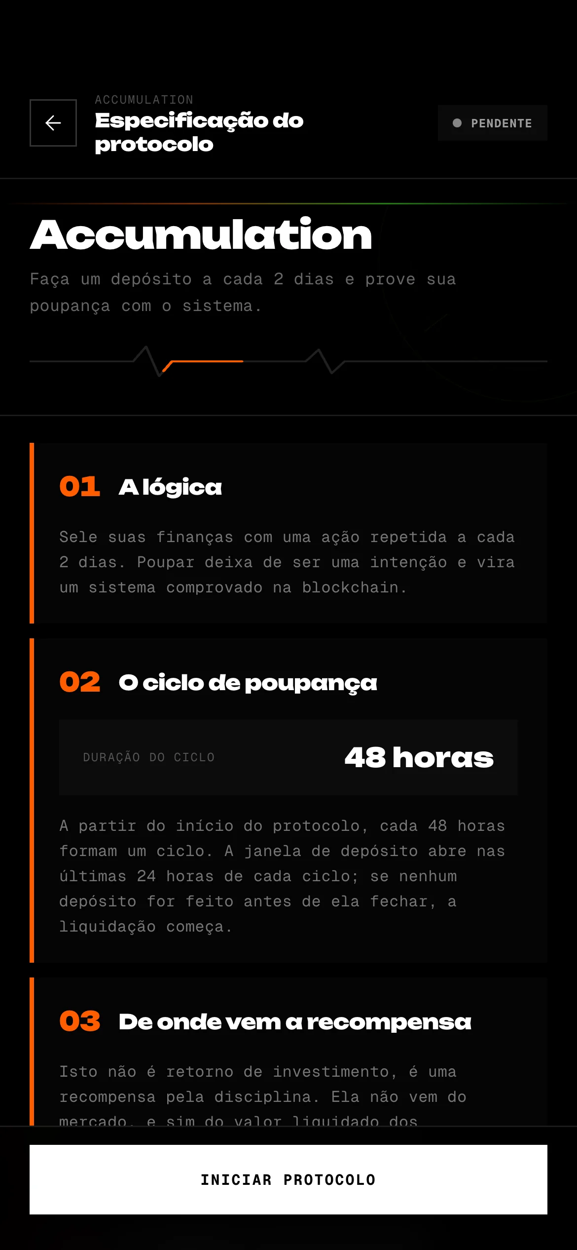 Você escolhe com o que se compromete. — tela do aplicativo