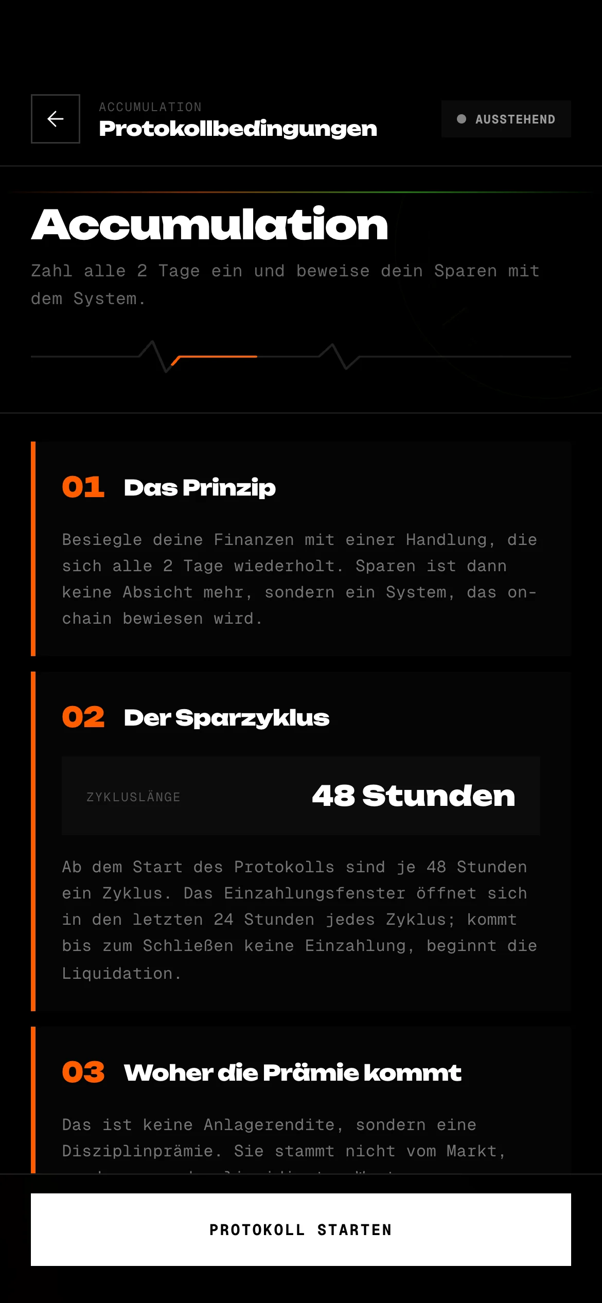Du wählst, wozu du dich verpflichtest. – Ansicht in der App