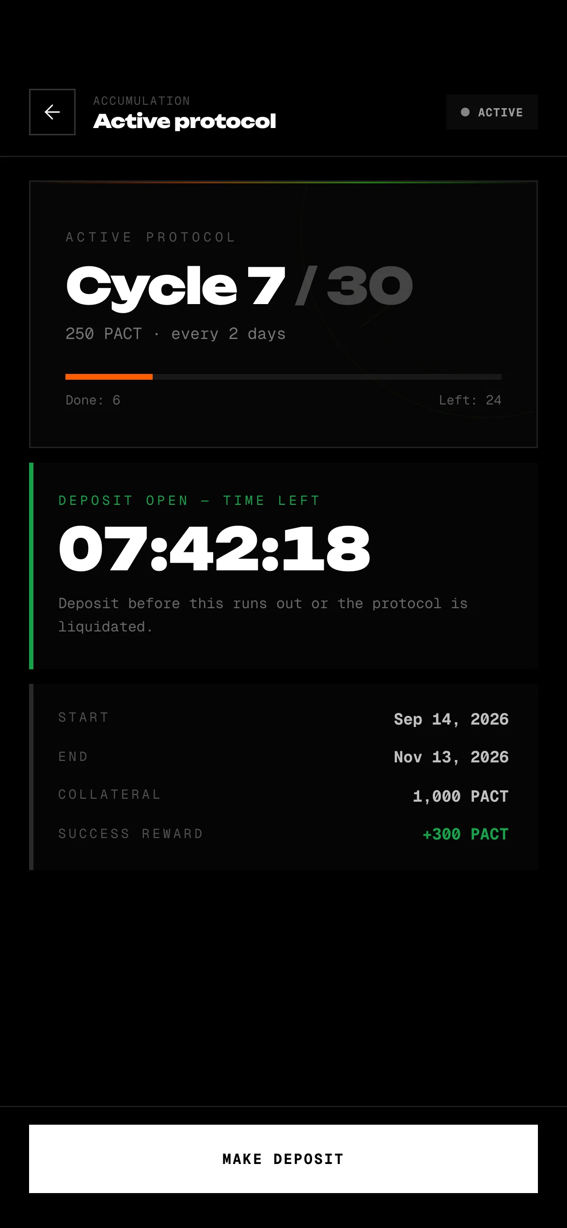 The clock starts. — app screen